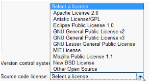 Google Code: Licenses choice